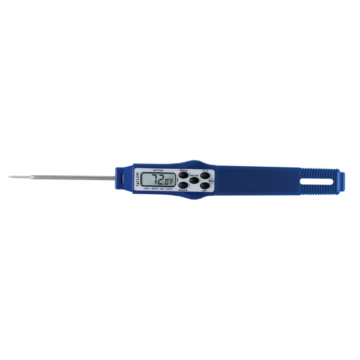 Taylor 9877FDA Compact Waterproof Digital Food Thermometer, 2.81 Inch Stem Length with an FDA Recommended 1.5mm Probe Diameter, NSF, Blue Taylor