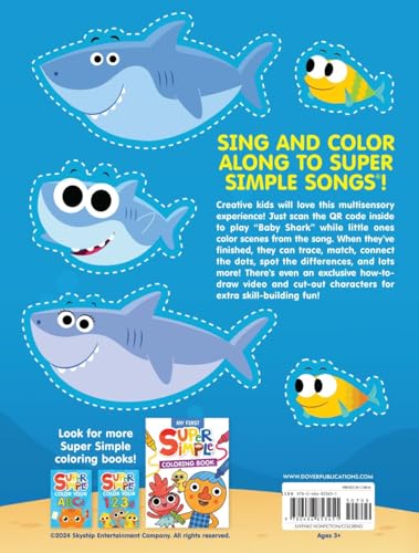 Super Simple™ Sing & Color: Baby Shark Coloring Book (Super Simple Kids Coloring Books) WoodArtSupply