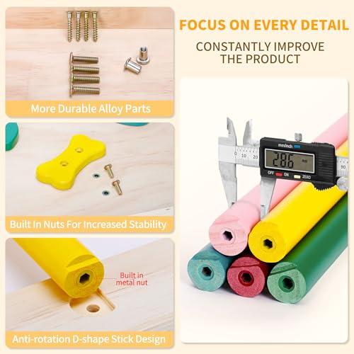 RMOKA Indoor Climbing Toys for Toddlers 1-3, 7in1 Extra Large Pikler Triangle Set, Foldable Wooden Montessori Climbing Set with Arch, Ramp & Ladder Baby Indoor Playground Jungle Gyms for Toddlers RMOKA