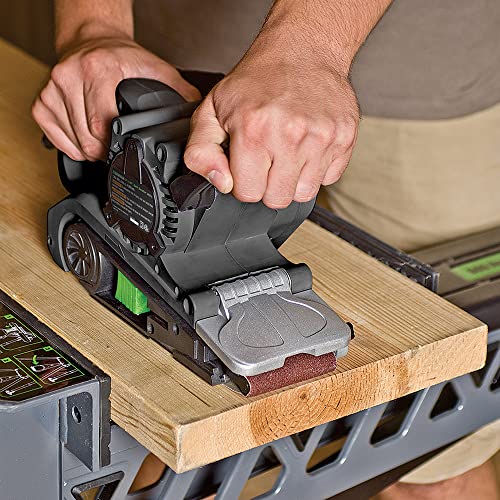 Genesis GBS321A Single Lever 3" x 21" Variable Speed Belt Sander with Adjustable Front Handle and Dust Collection Bag , Grey Genesis