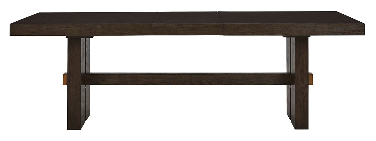 Signature Design by Ashley Burkhaus Traditional Rectangle Extension Dining Room Table, Dark Brown Signature Design by Ashley