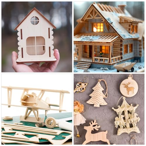 28 PCS Basswood Sheets - 4 x 6 x 1/16 Inch Thin Unfinished Craft Wood Pieces for DIY Projects, Model Making, Drawing, and Engraving SOKOSEY