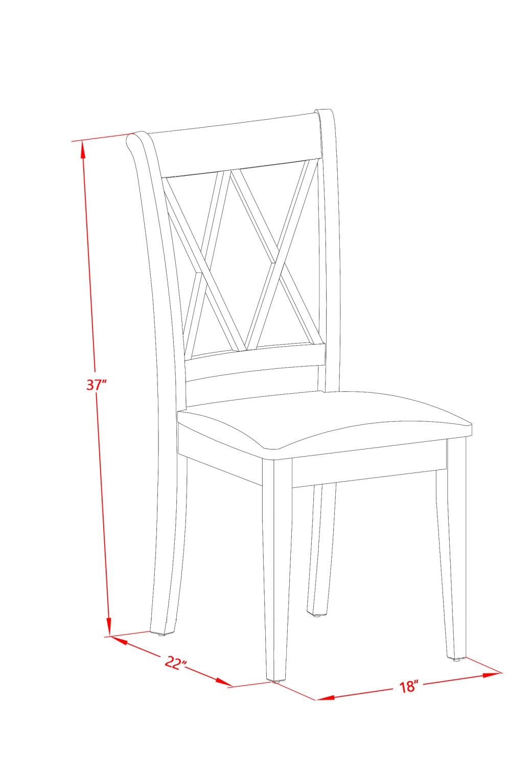 East West Furniture CLC-MAH-C Clarksville Dinette Chairs - Linen Fabric Upholstered Wood Chairs, Set of 2, Mahogany East West Furniture