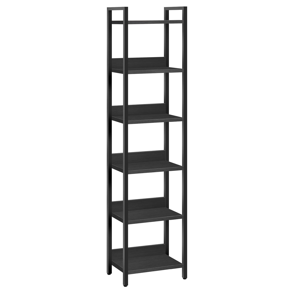 MAHANCRIS Bookshelf, 6-Tier Bookcase, Standing Book Shelf for Small Space, Storage Shelf Organizer, for Living Room, Bedroom, Study, Balcony, Black BKHB6601 MAHANCRIS
