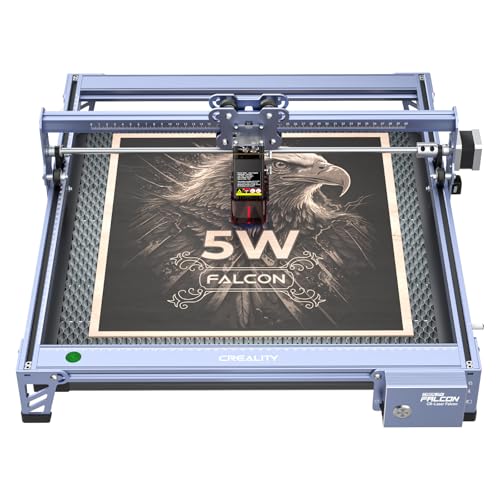 Creality Falcon 5W Laser Engraver, with Honeycomb Laser Bed 500x500mm, 10000mm/min, 72000mW High-Precision Laser Cutter for Wood, Acrylic, Pre-Installation and Out-of-The-Box Creality