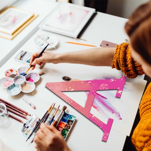 Large Wooden Letters 12 Inch Paintable Wood Letter I for Wall Decor, 1/5 Inch Thick Wooden Alphabet Letters Cutouts for DIY Crafts Project Unfinished Wood Birthday Wedding Party Home Decoration Longan Craft