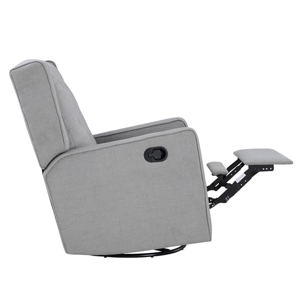 Suite Bebe Bryton Gliding Swivel Recliner - Tufted Woven Gray Fabric Suite Bebe