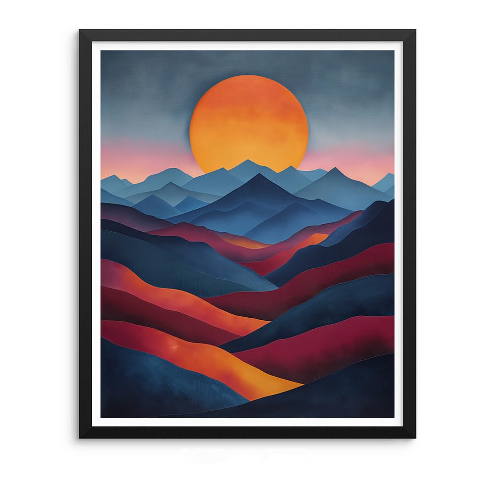 Natuyalo Paint by Numbers for Adults - DIY Adult Paint by Number Kits Painting on Canvas Mountain Painting by Numbers for Beginners, Sunset Landscape Art Craft Kits for Adults (16x20 Inch) Natuyalo