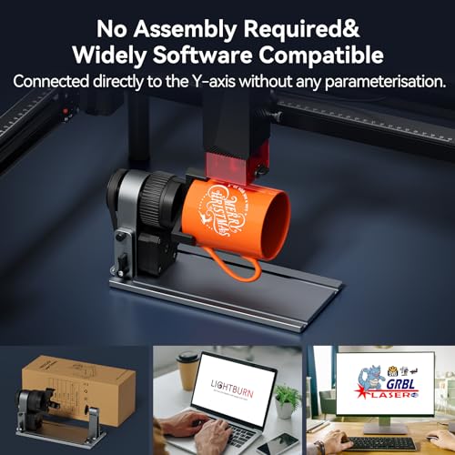 Woxcker ARot8 Rotary Roller, 4 in 1 Multi-Function Chuck Rotary Roller, Adjustable Jaw Chuck Rotary for Engraving Cylindrical Objects, Tumbler, Baseball Bat, Only Compatible with Woxcker Engraver Woxcker
