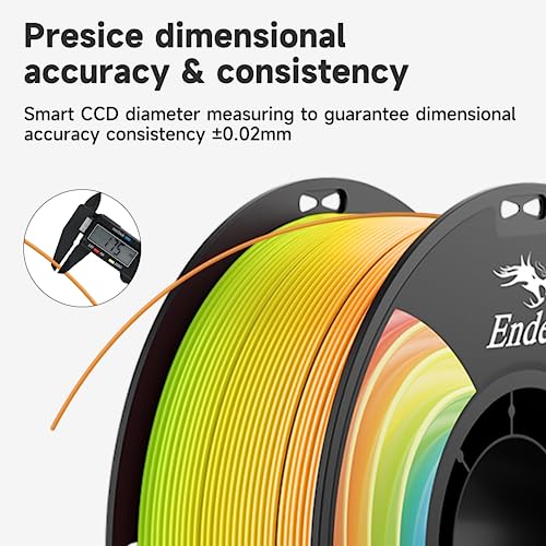 Official Creality PLA PRO (PLA+) Plus Filament Rainbow 1.75mm, Ender PLA + Rainbow Color Change 3D Printer Filament, 1kg Spool (2.2lbs), Dimensional Accuracy ±0.02mm. Fit Most 3D Printers Creality