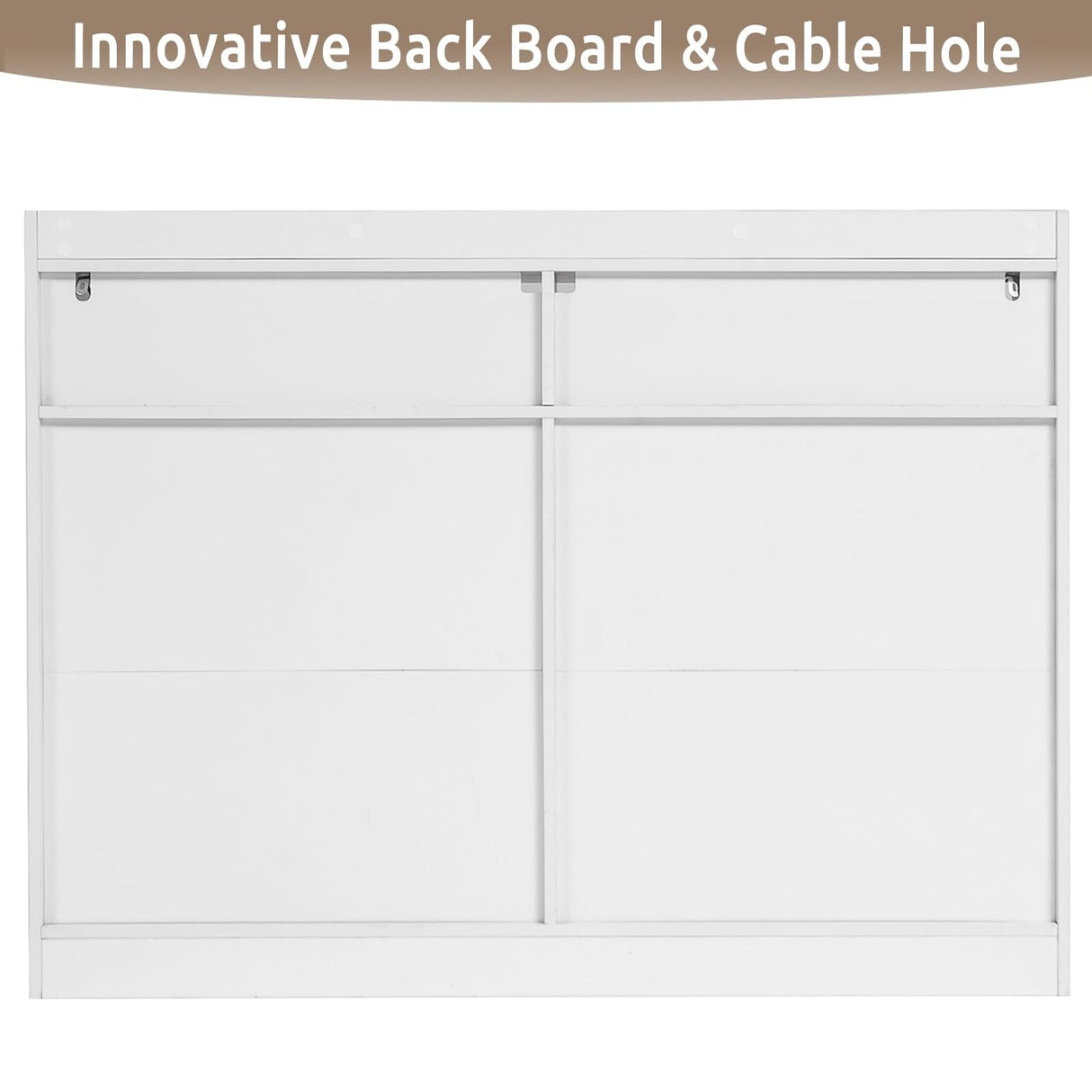 GOSROMS Dresser for Bedroom, White Bedroom Dresser with LED Lights, 6 Long Drawers Dresser, Tall Wide Chest of Drawers Storage Organizer for Bedroom, Living Room, Entryway GOSROMS