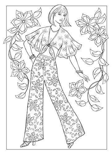 Creative Haven Fabulous Fashions of the 1970s Coloring Book (Adult Coloring Books: Fashion) Dover Publications