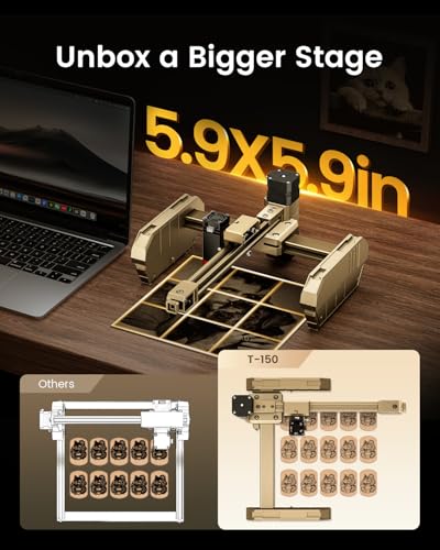 AlgoLaser 3W Mini Laser Engraver Machine - Small Laser Engraver for Beginner & DIY,8000mm/min High Speed & 150x150mm Work Area & Tilt Detection,Portable Laser Engraving for Wood, Leather, Plastic AlgoLaser