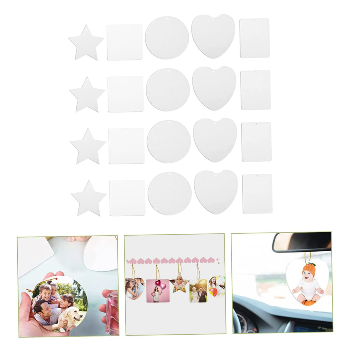 CHILDWEET 40 Pcs Home White Felt Sublimation Car Air Freshener Air Freshener Felt Sublimation Aromatherapy Blanks CHILDWEET