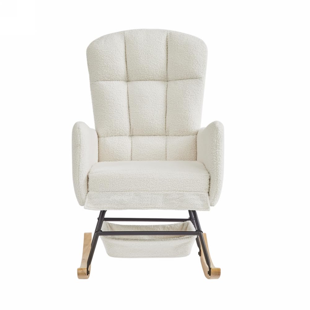 oaaktu Nursery Rocking Chair,Upholstered Glider Rocker with High Backrest for Living Rooms, Bedrooms, Offices (22A) oaaktu