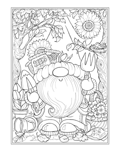 Creative Haven Garden Gnomes Coloring Book (Adult Coloring Books: Fantasy) WoodArtSupply