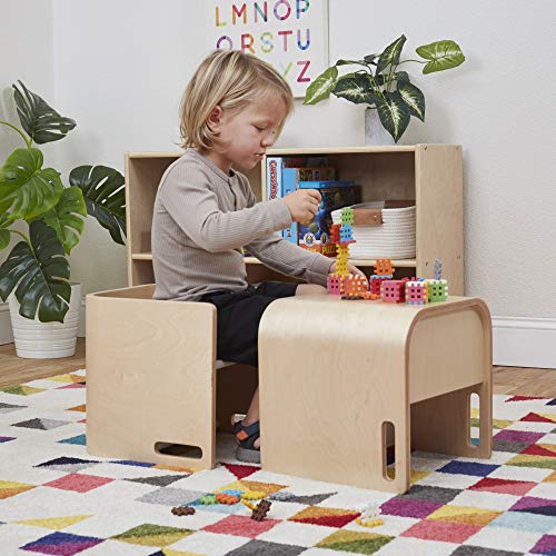 ECR4Kids Bentwood Multipurpose Cube Chair, Kids Furniture, Natural ECR4Kids