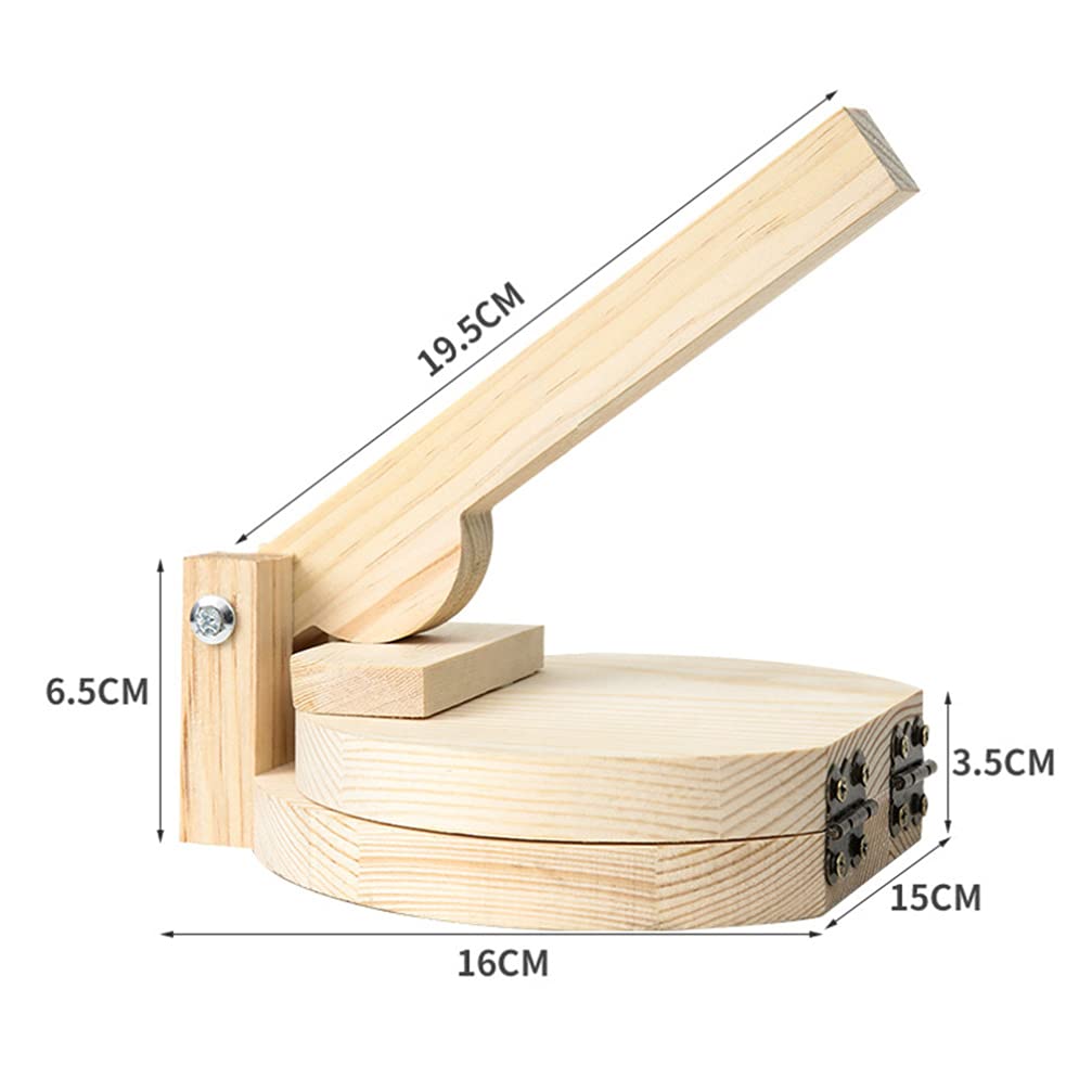 Cabilock Tortilla Press Bamboo Tortilla Maker: 10inch Mexican Tortillera Presser Round Dough Presser for Homemade Tortillera, Pataconera, and Dough Press Cabilock