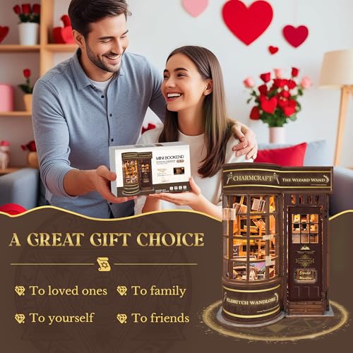 Book Nook Kit for Adults, Booknook DIY Miniature House Kit, 3D Wooden Puzzles for Adults, Wood Gifts for Book Lovers Women Friends - Magic Wand Shop