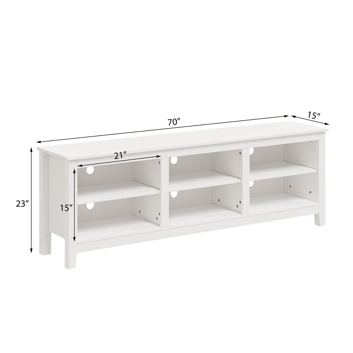 Panana TV Stand with 6 Cubby for 75 inch TV, Television Stands Entertainment Center Media Stand TV Table for Living Room, Bedroom (White 70 inch) Panana