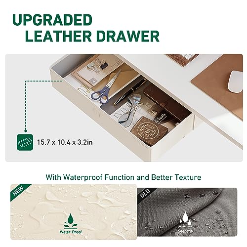 FEZIBO 40 x 24 Inches Standing Desk with Drawer, Adjustable Height Electric Stand up Desk with Storage, Sit Stand Home Office Desk, Ergonomic Computer Desk, White FEZIBO