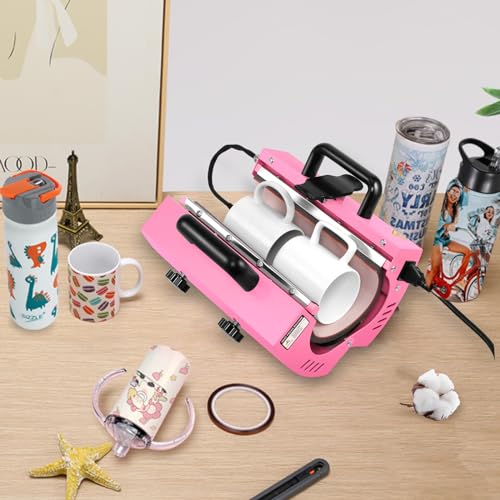 Whubefy Tumbler Heat Press Machine for 30oz 20oz Sublimation Blanks Skinny Tumbler, Heat Press for Tumblers Ceramic Stainless Steel Glass Mug Cup Press,11-16oz Mug Press with Heat Paper, Tape & Gloves Whubefy