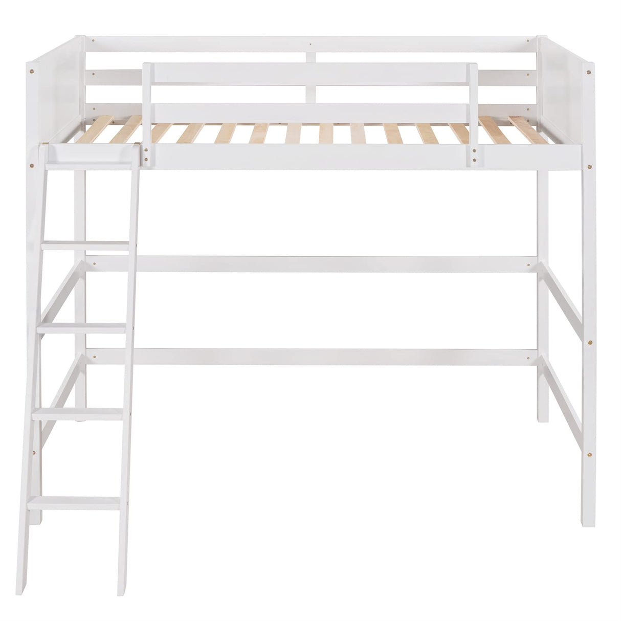 Harper & Bright Designs White Twin Loft Bed for Kids with Ladder - Stylish Wood Frame for Space-Saving Solutions Harper & Bright Designs