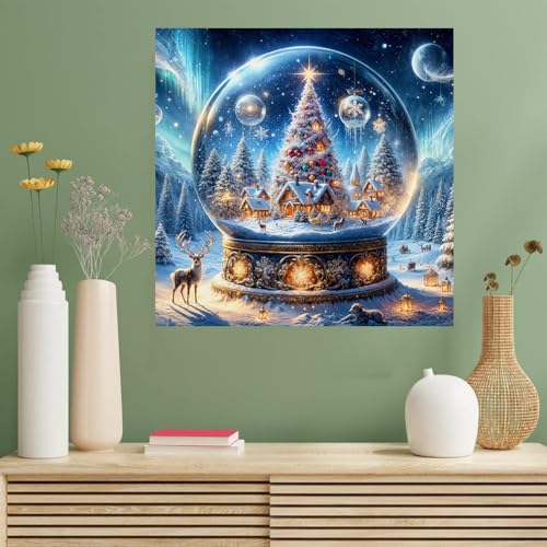 Benjenes Christmas Diamond Art Kits for Adults, Diamond Painting Kits for Adults, 5D DIY Round Drill Gem Art Paint with Diamonds Dots Crafts Kits for Home Decor Gift 14x14inch Benjenes