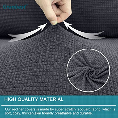Granbest Water Repellent Futon Cover High Stretch Armless Sofa Covers Foldable Sofa Bed Covers Jacquard Futon Slipcover Waterproof Furniture Protector for Kids, Pets (Futon, Gray) Granbest