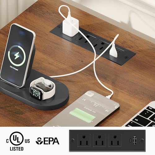 Halitaa Farmhouse 47" Executive Desk, Computer Desk with File Drawer and Charging Station, Workstation for Study, Home Office, Unique White. Halitaa