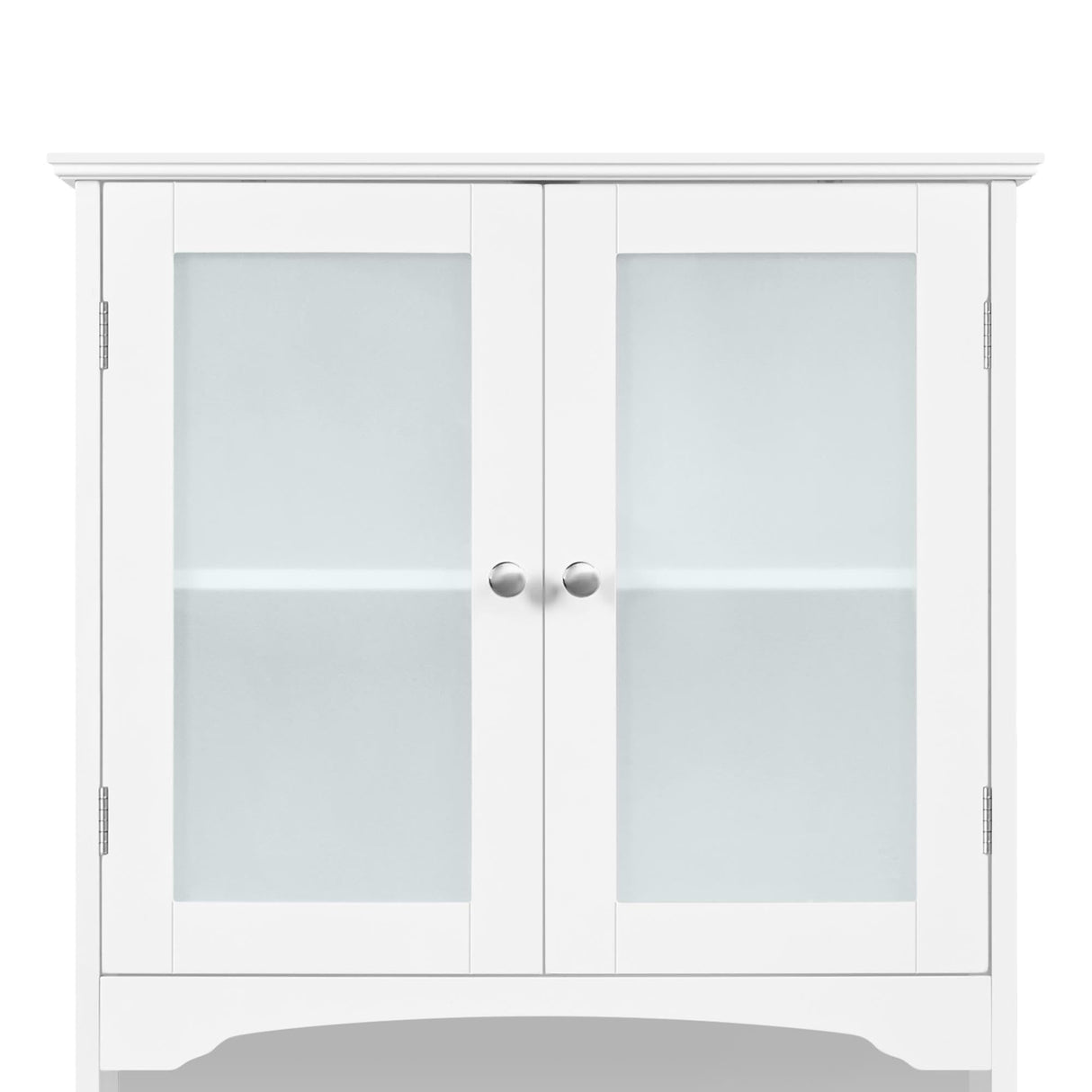 Topeakmart 65.5″ Tall Storage Cabinet Kitchen Cupboard with Glass Door Freestanding Floor Cabinet with Open Compartment, Drawer, Adjustable Shelf for Bathroom, Kitchen, Living Room Topeakmart