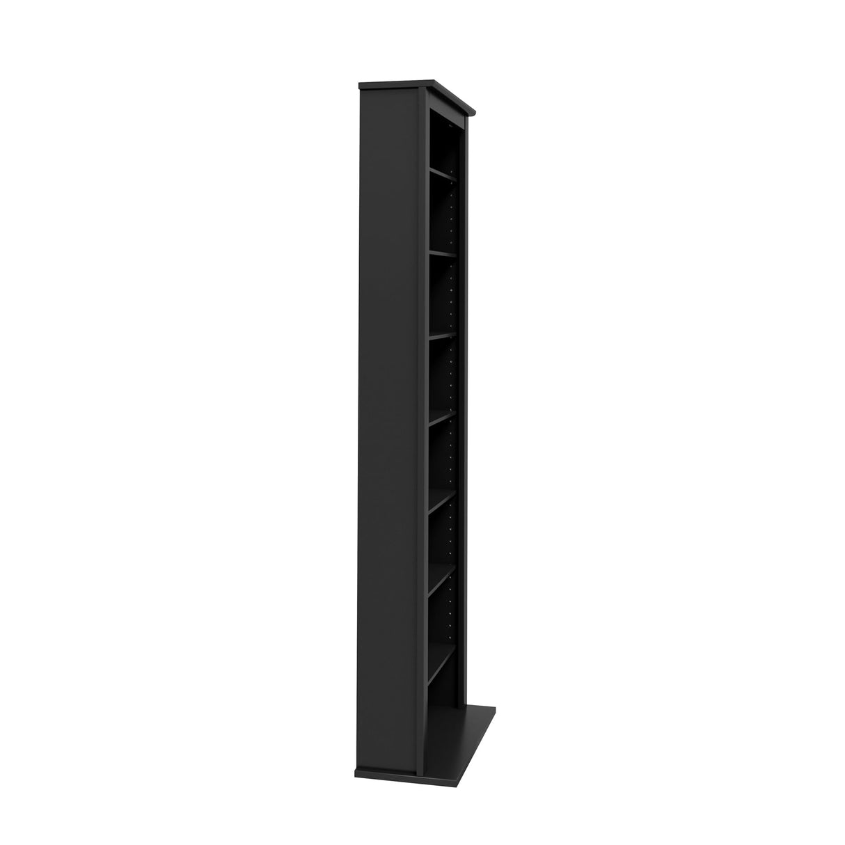Prepac Narrow Cabinet Media Storage, Slim Barrister Tower, Black Prepac