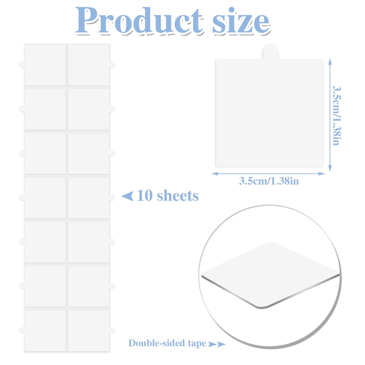 140 Pack Double Sided Tape for Acoustic Panels, Transparent Acoustic Foam Adhesive Heavy Duty Wall Mounting Squares for Sound Proof Foam Panels, 1.4 inch Prudiut