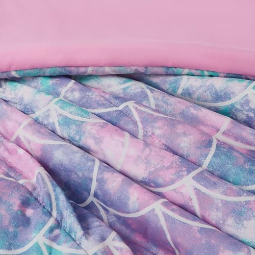 Wink Deer Twin Comforter Set for Girls-3 Pieces Mermaid Glow in the Dark Twin Bedding Sets for Kids,1 Comforter,1 Sham and 1 Decor Pillow Wink Deer