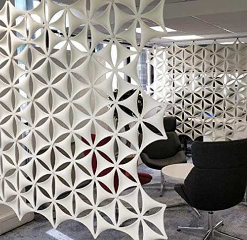 OSHIYINN White 3D Flower Venus 14"x12" Hanging Room Divider Panel Felt Fiber Surface High Density Polyester Fiber Board Cut Room Partition Home Decoratio(12 Pcs) OSHIYINN
