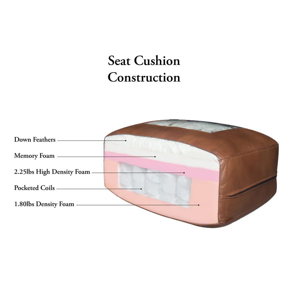 Hydeline Maui 100% Leather Sofa and Loveseat, Nutmeg Brown Hydeline