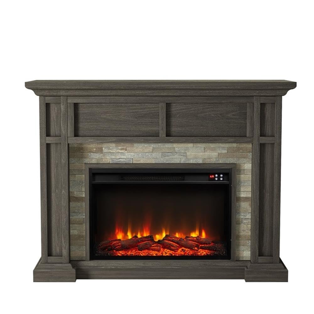 LIVILAND 48" Freestanding Electric Fireplace with Remote Control in Brown LIVILAND