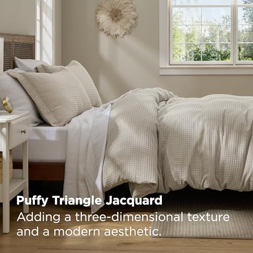 Bedsure Luxury Waffle Duvet Cover Queen Size - Textured Duvet Cover Set, Soft, Breathable Bedding Set (90"x90") with 2 Pillow Shams for All Season, Linen, Comforter Sold Separately Bedsure