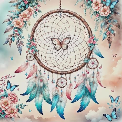 Dream Catcher Diamond Art Painting Kits for Adults, Full Drill Diamond Dots Paintings for Beginners, 5D Full Round Drill Paint with Diamonds Pictures Gem Art Painting Kits Home Decor 12x12 in WoodArtSupply