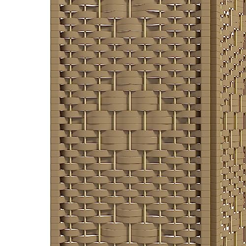 HOMCOM 6 Panel Room Divider, Folding Privacy Screen, 5.6' Room Separator, Wave Fiber Freestanding Partition Wall Divider, Natural HOMCOM