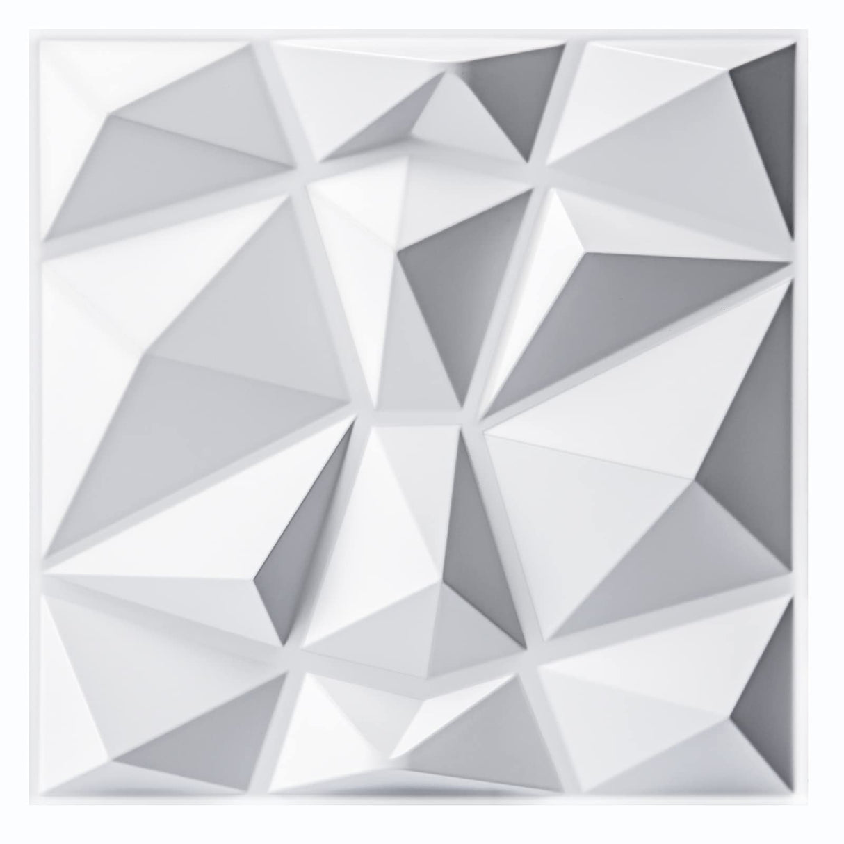 Art3d Decorative 3D Wall Panels in Diamond Design, 12"x12" Matt White (33 Pack) Art3d