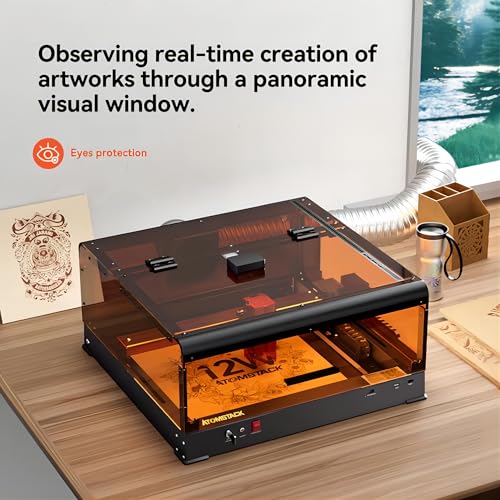 ATOMSTACK A24 PRO 24000mW (Basic), with Laser Engraver & B3 Enclosure & R1 V2 Laser Rotary Roller, 24000mW Output Power Laser Cutter, for Wood Metal Acrylic Craft ATOMSTACK