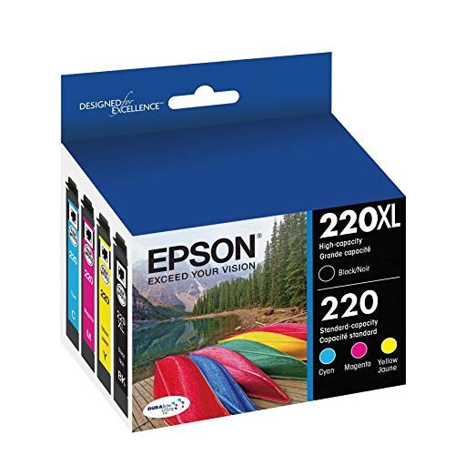 EPSON 220 DURABrite Ultra Ink High Capacity Black & Standard Color Cartridge Combo Pack Works with WorkForce WF-2630, WF-2650, WF-2660, WF-2750, WF-2760, Expression XP-320, XP-420, XP-424 Epson