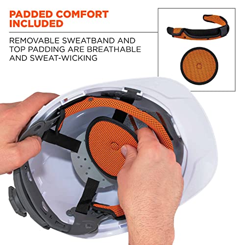 Ergodyne - 60144 Vented Hard Hat Cap Style, Ratchet Suspension, Class C, Skullerz 8972,White Ergodyne