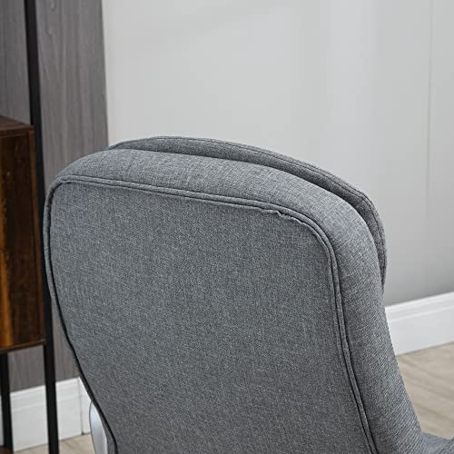 Vinsetto High Back Home Office Chair Executive Computer Chair with Adjustable Height, Upholstered Thick Padding Headrest and Armrest - Grey Vinsetto