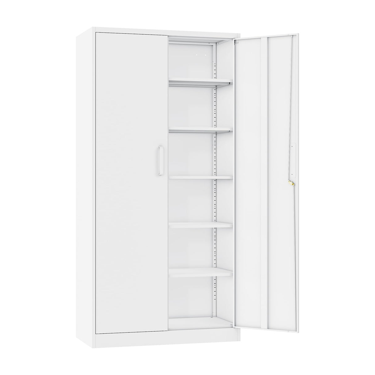 Metal Garage Storage Cabinet with 2 Doors and 4 Adjustable Shelves 72" Pantry Cabinet Utility Storage Cabinet Locking Steel Storage Cabinet Utility SISESOL