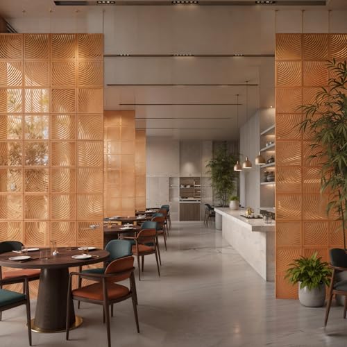 Hanging Wooden Room Divider Panels – CNC Cut Birch Plywood | Decorative Wall Partition | 12 Panels Set Generic