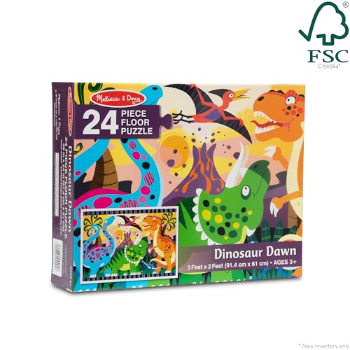 Melissa & Doug Dinosaur Dawn Jumbo Jigsaw Floor Puzzle (24 pcs, 2 x 3 feet) - FSC Certified Melissa & Doug