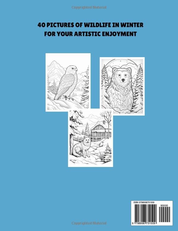 Winter Wildlife: An Adult Coloring Book (Adult Coloring Books) WoodArtSupply