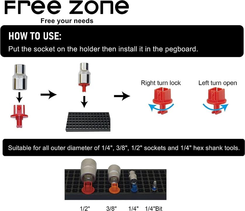 FREE ZONE - Bit Organizer Set (Black) | 158 Hole Bit Storage | 1/4 Inch Hex Bit & Drive Bit Adapter Storage | Screwdriver Toolbox Organizer | Tools are Not Included FREE ZONE Free your needs